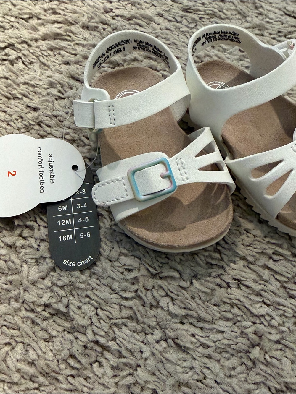wonder nation White Toddler Adjustable Buckle Sandals